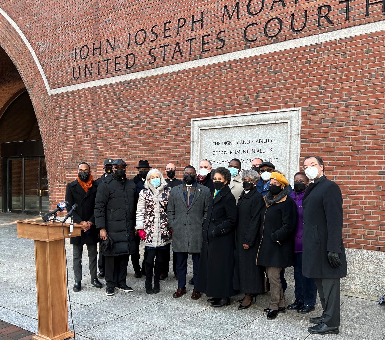 With clergy at the Moakley Courthouse